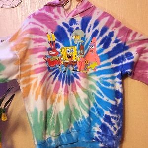 Spongebob Square Pants Size large tie dye sweatsh in great condition.